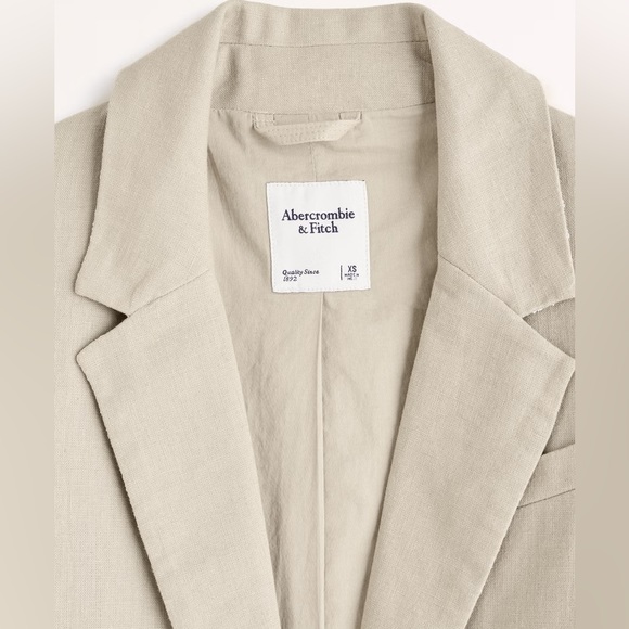 A & F Linen-Blend Blazer in Light Brown - XSMALL - Picture 4 of 6